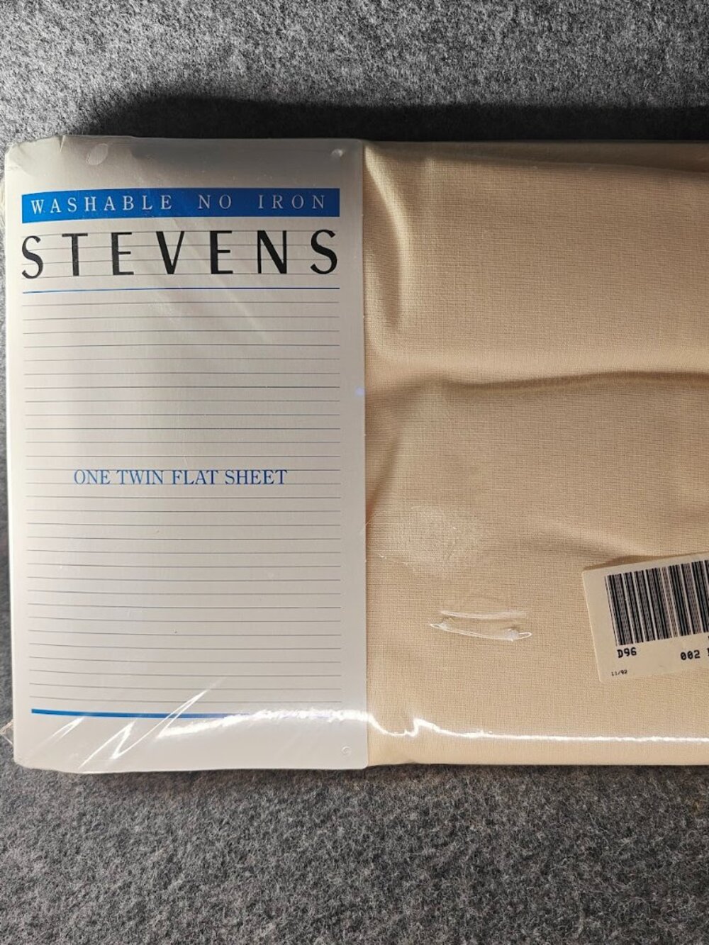 Stevens Twin Flat Sheet Beige No‑Iron Washable 50/50 Cotton Poly NEW